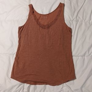 LOFT Tshirt tank top with crochet neckline